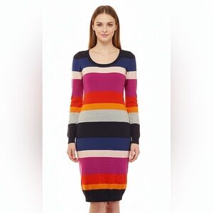 H&M Women's Colorful Striped Sweater Dress